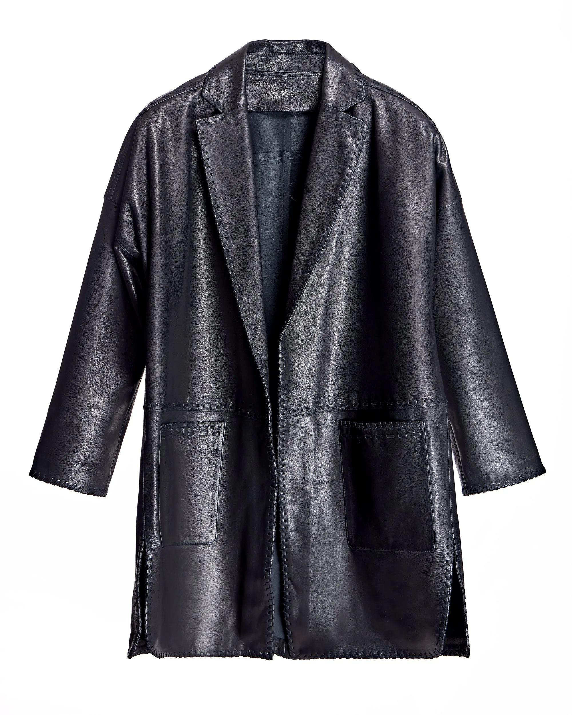 Julia and Stella by Maximilian Oversized Leather Blazer