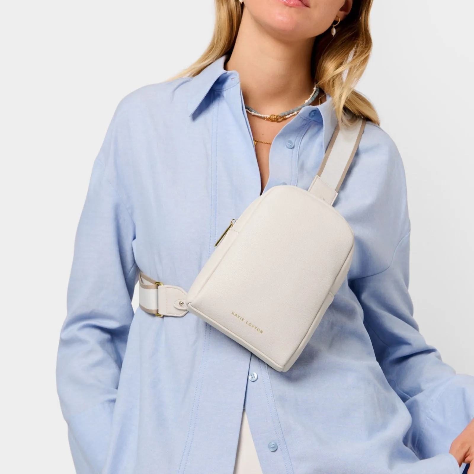 Katie Loxton Katie Sling Bag Canvas Strap - Off White