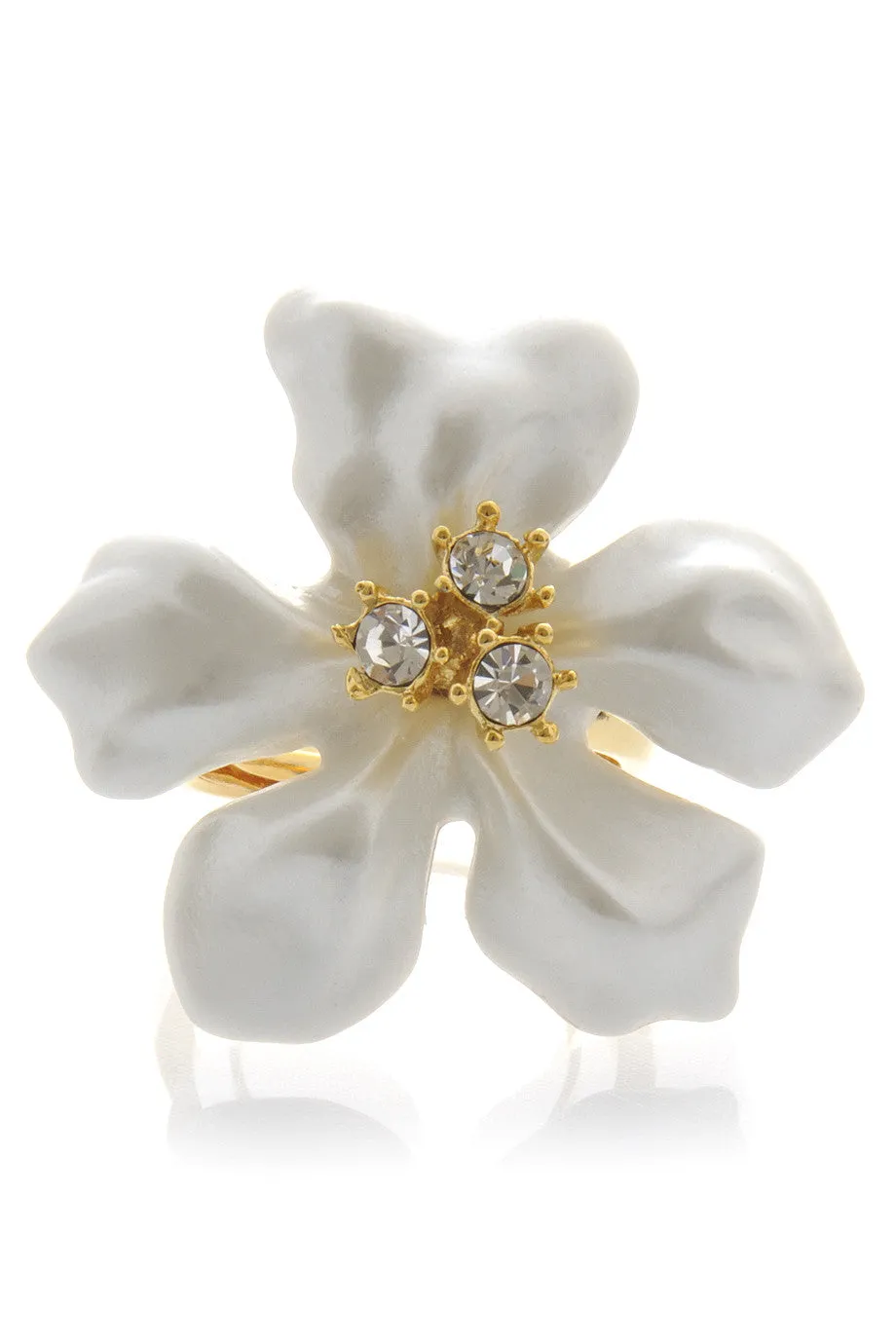 KENNETH JAY LANE Pearl Flower Ring