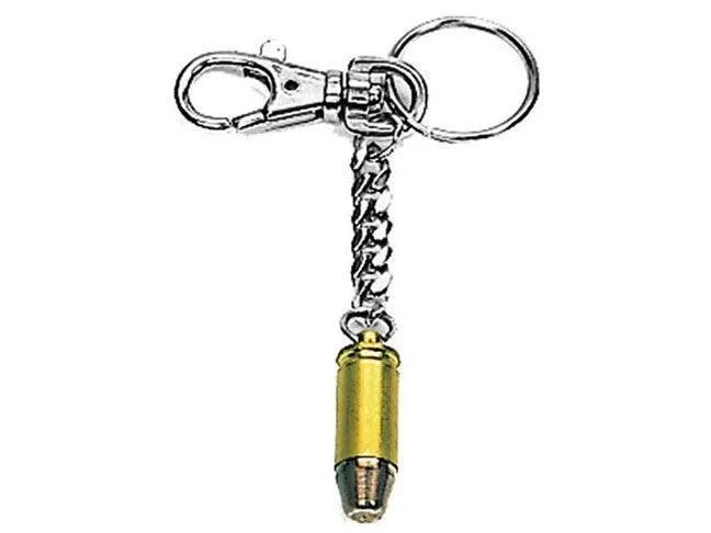 Key chain with carbine cartridge GOLD - 9mm