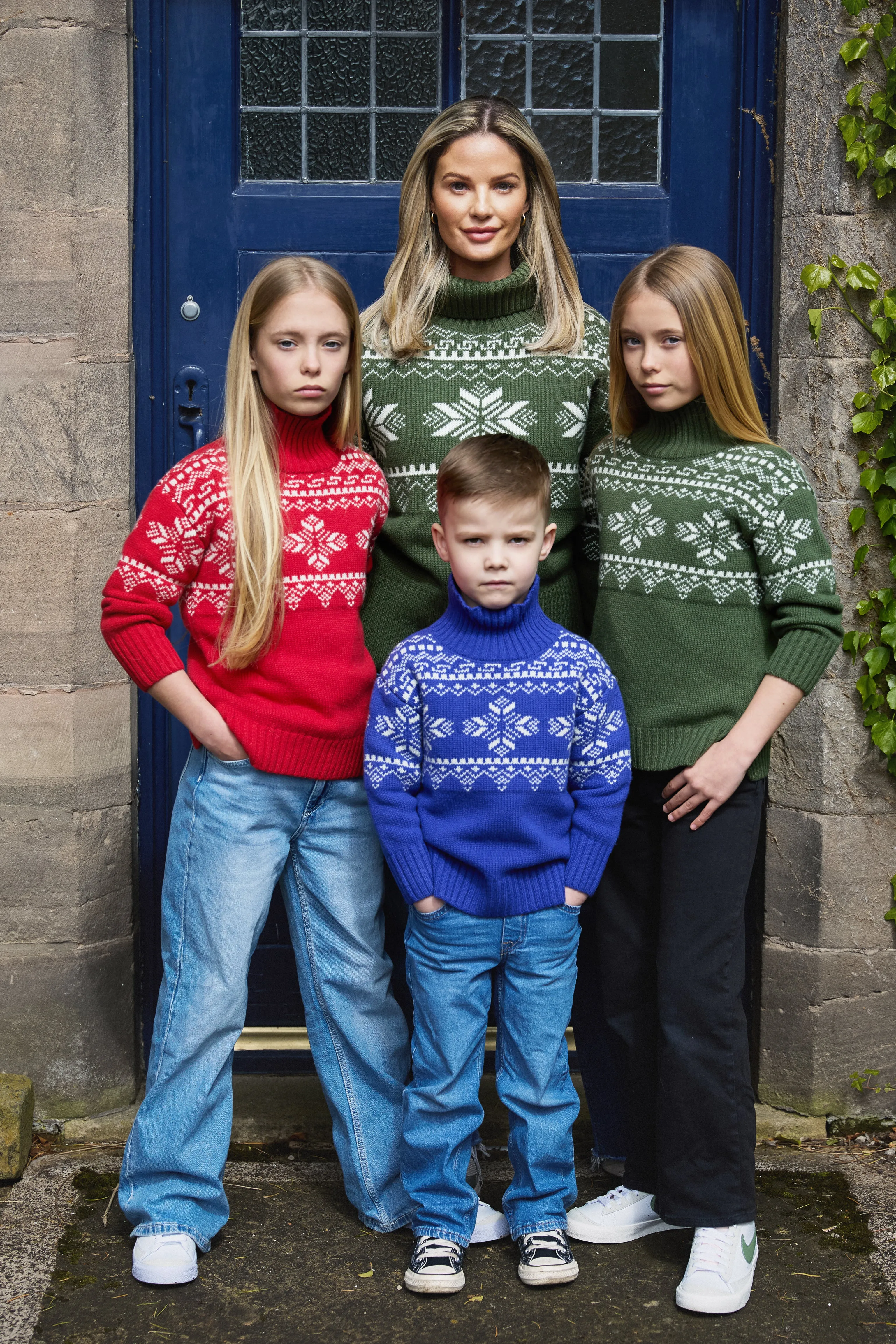 Kids Snowflake Chunky Cotton Slouch Christmas Jumper