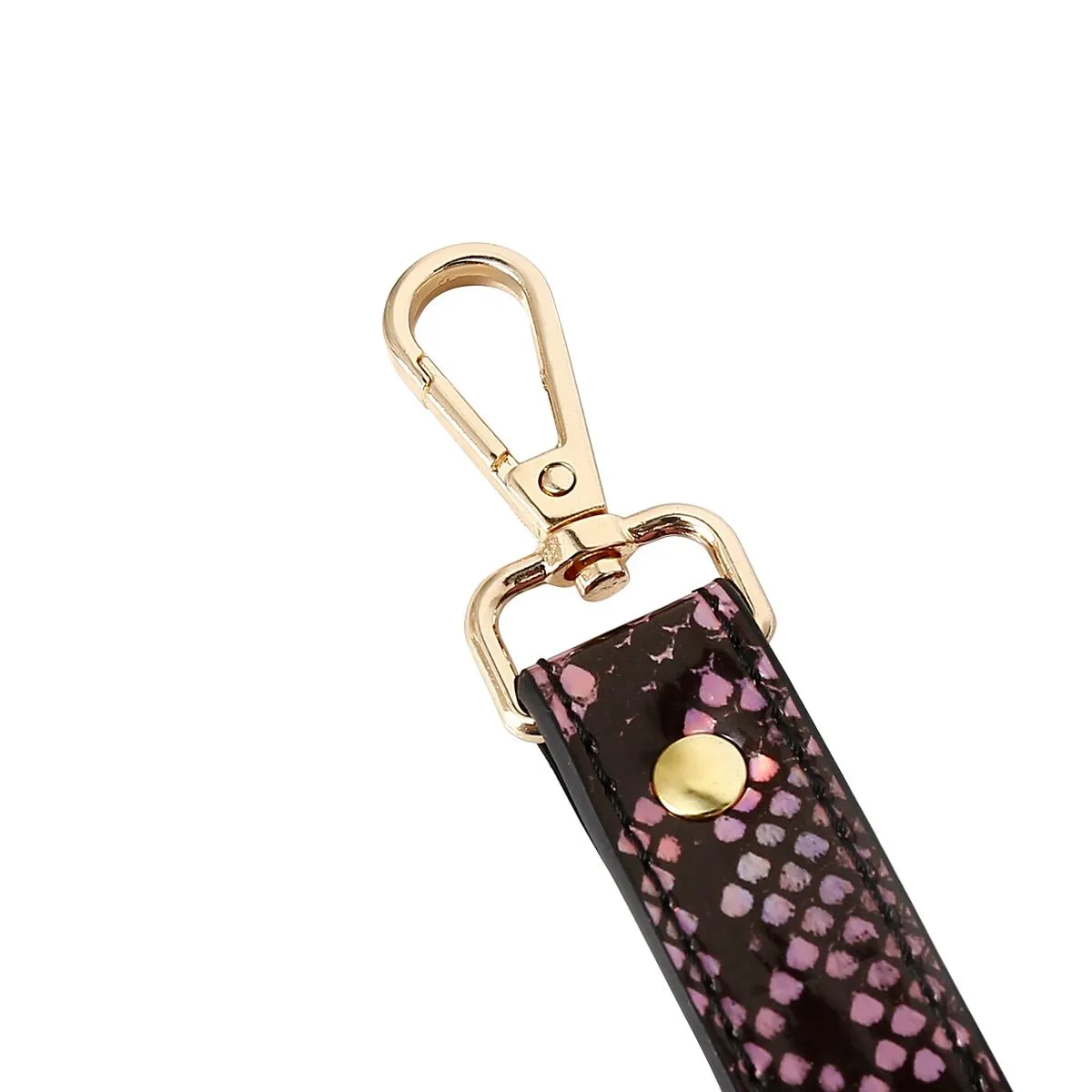 Kiotos Leather - Handboeien Met Reptielenprint - Goud/Roze
