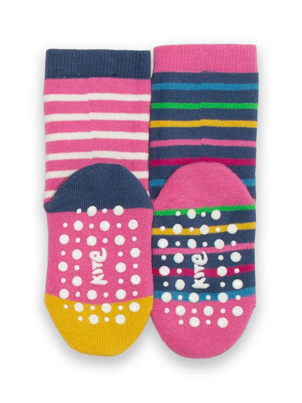 Kite 2 Pack Grippy Socks 4047-Ygh Pink Tiger Face