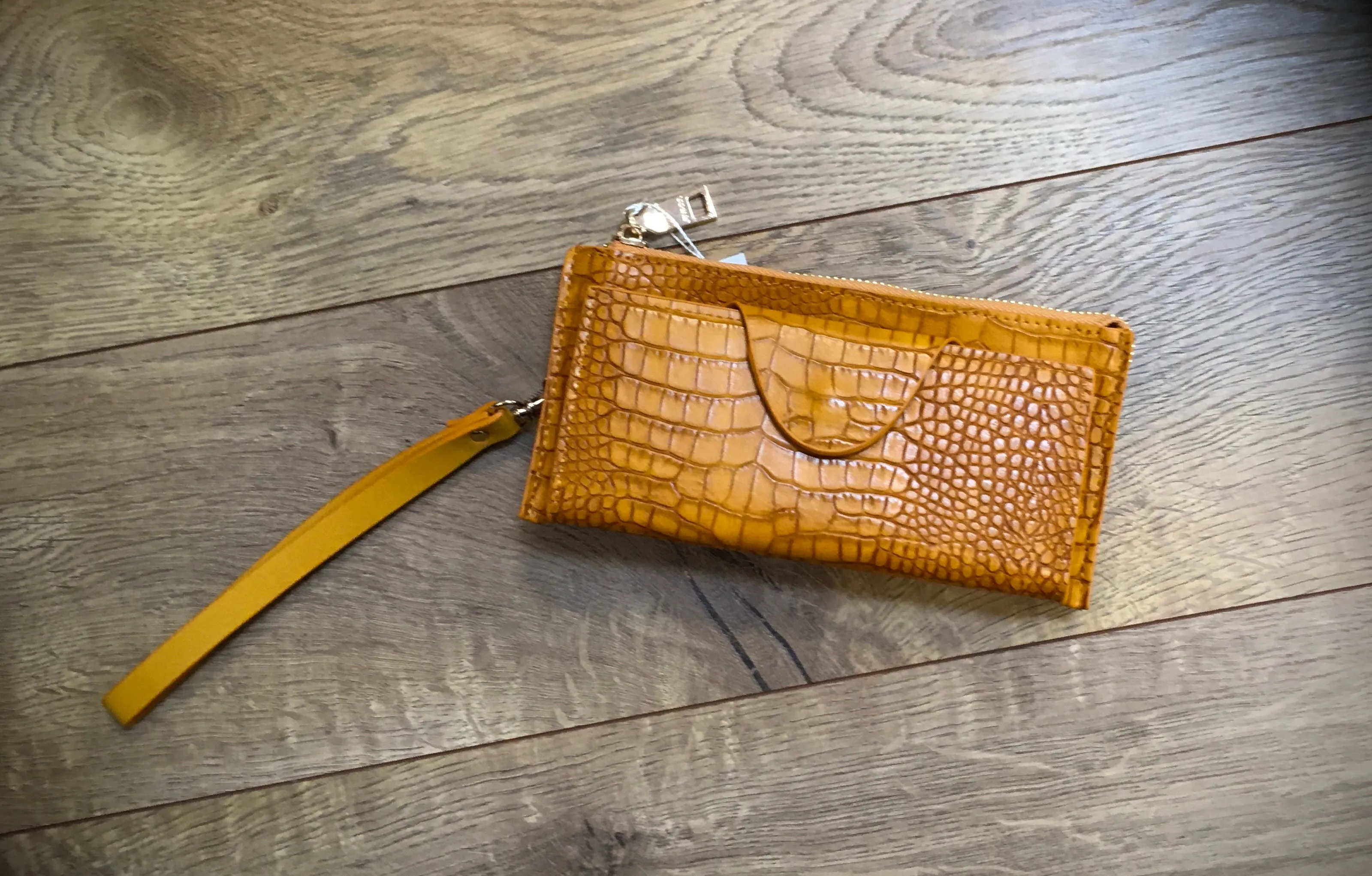 Kyla Croc Mustard Wallet