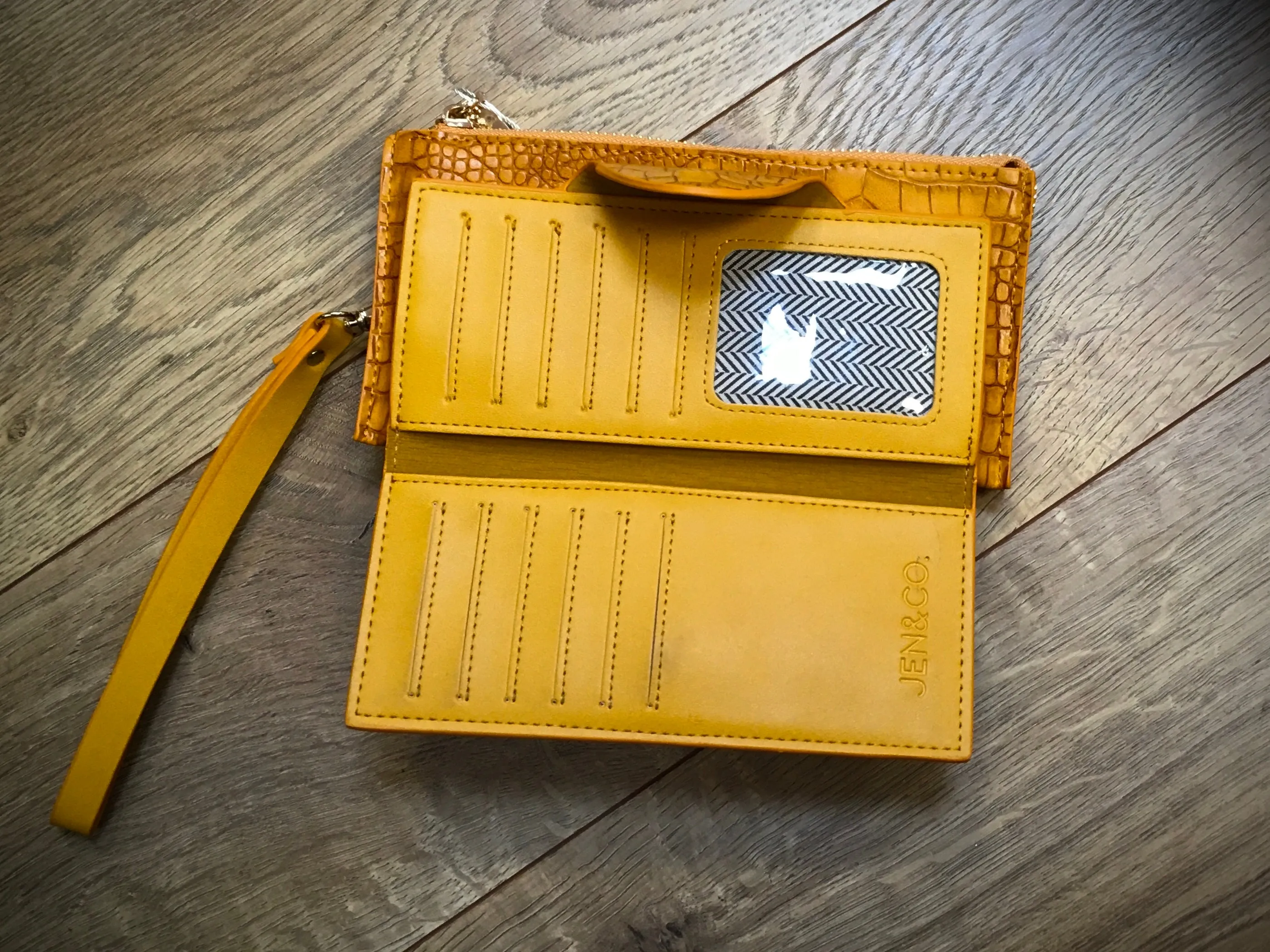 Kyla Croc Mustard Wallet