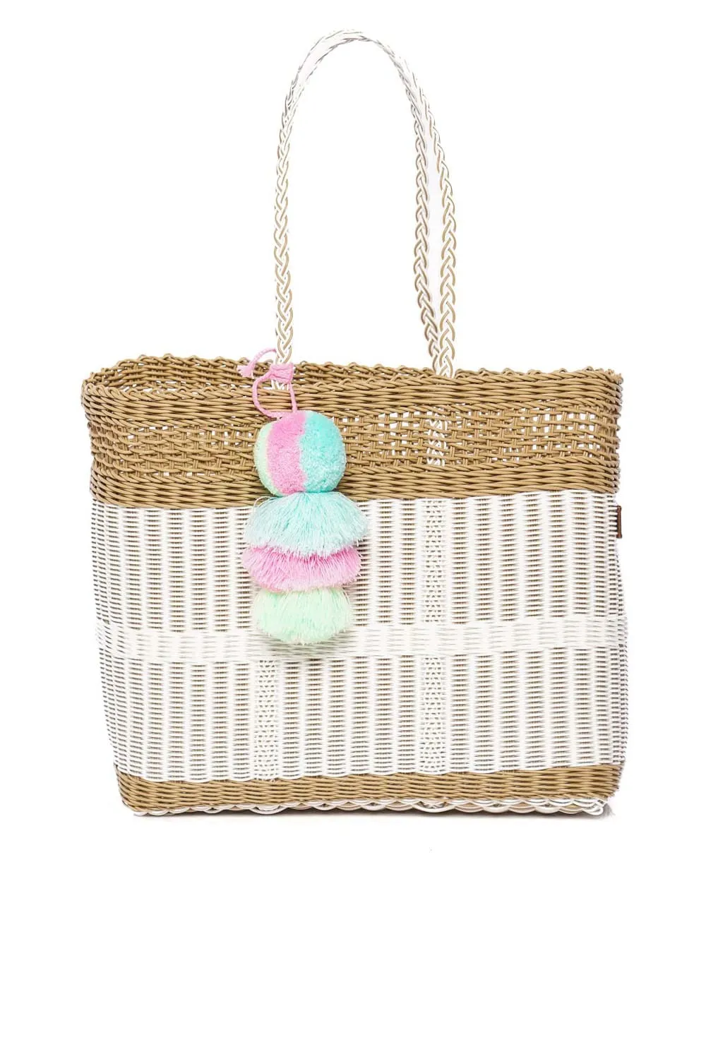 Large Coastal Net Citron Tote