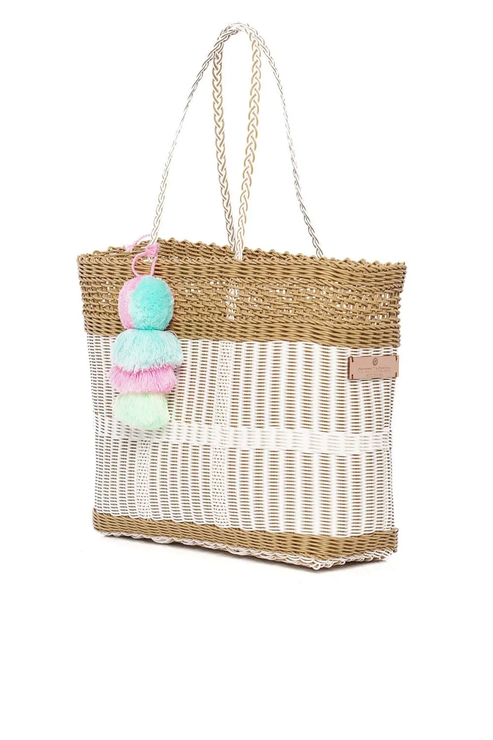 Large Coastal Net Citron Tote