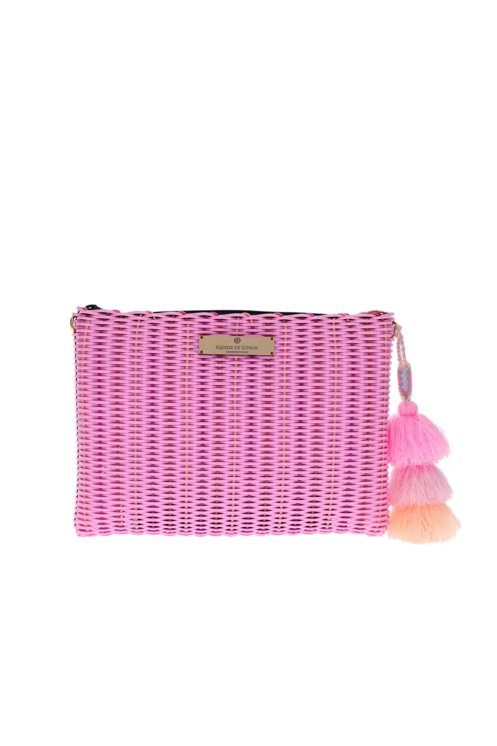 Large Pink Crush Lemon Drop Citron Clutch