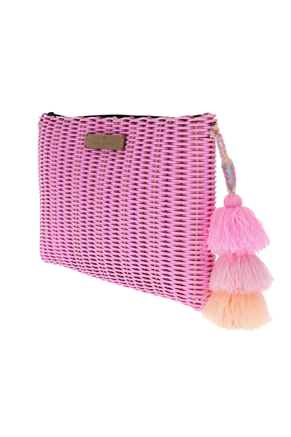 Large Pink Crush Lemon Drop Citron Clutch