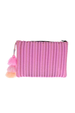 Large Pink Crush Lemon Drop Citron Clutch
