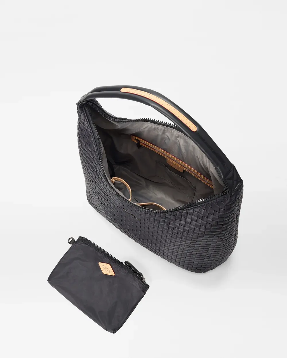 Large Woven Shoulder Bag | Black