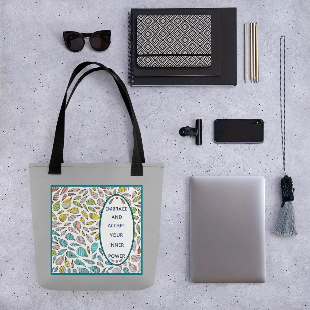Leaf Medley Slogan Tote Bag