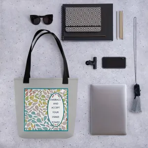 Leaf Medley Slogan Tote Bag