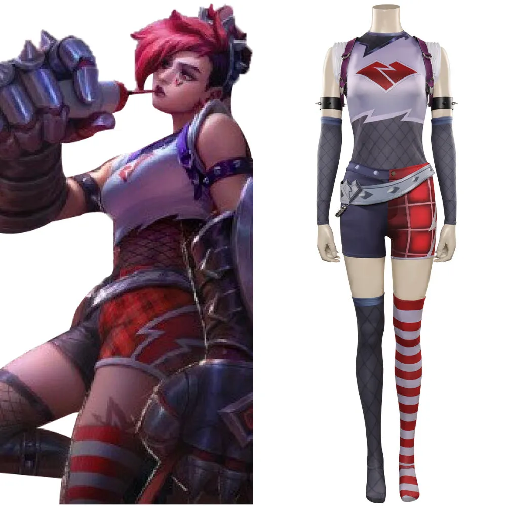League of Legends-LoL The Piltover Enforcer Vi Cosplay Costume Outfits Halloween Carnival Party Disguise Suit