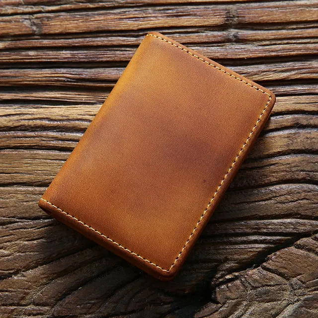Leather Business ID Case Small Slim Wallet