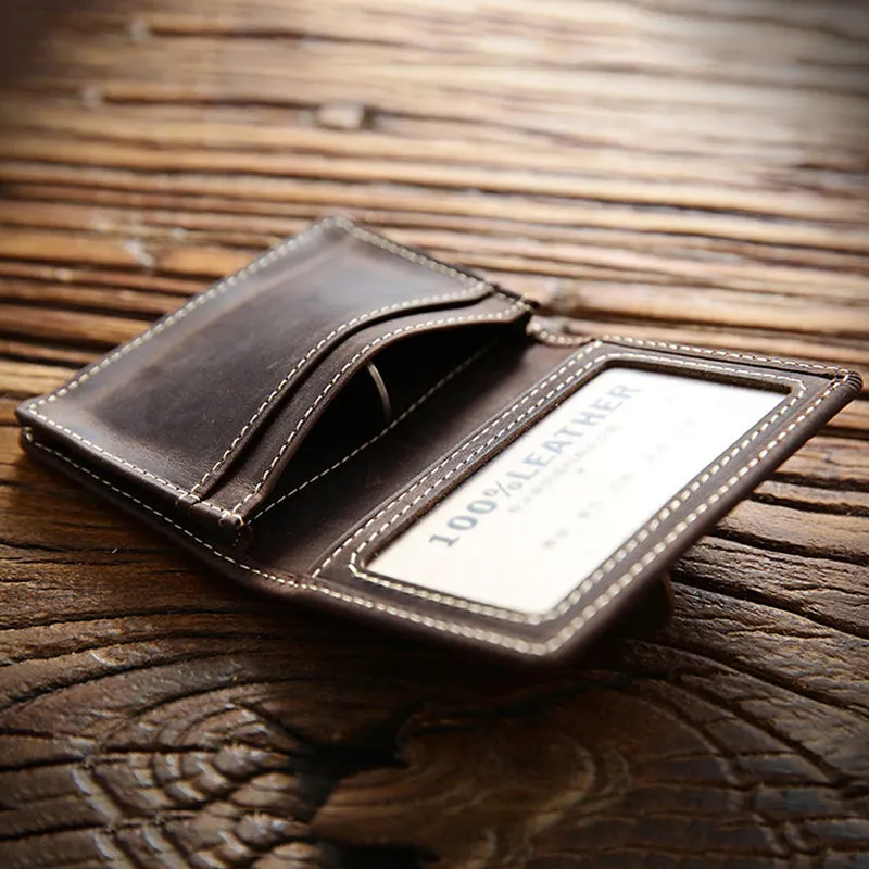 Leather Business ID Case Small Slim Wallet