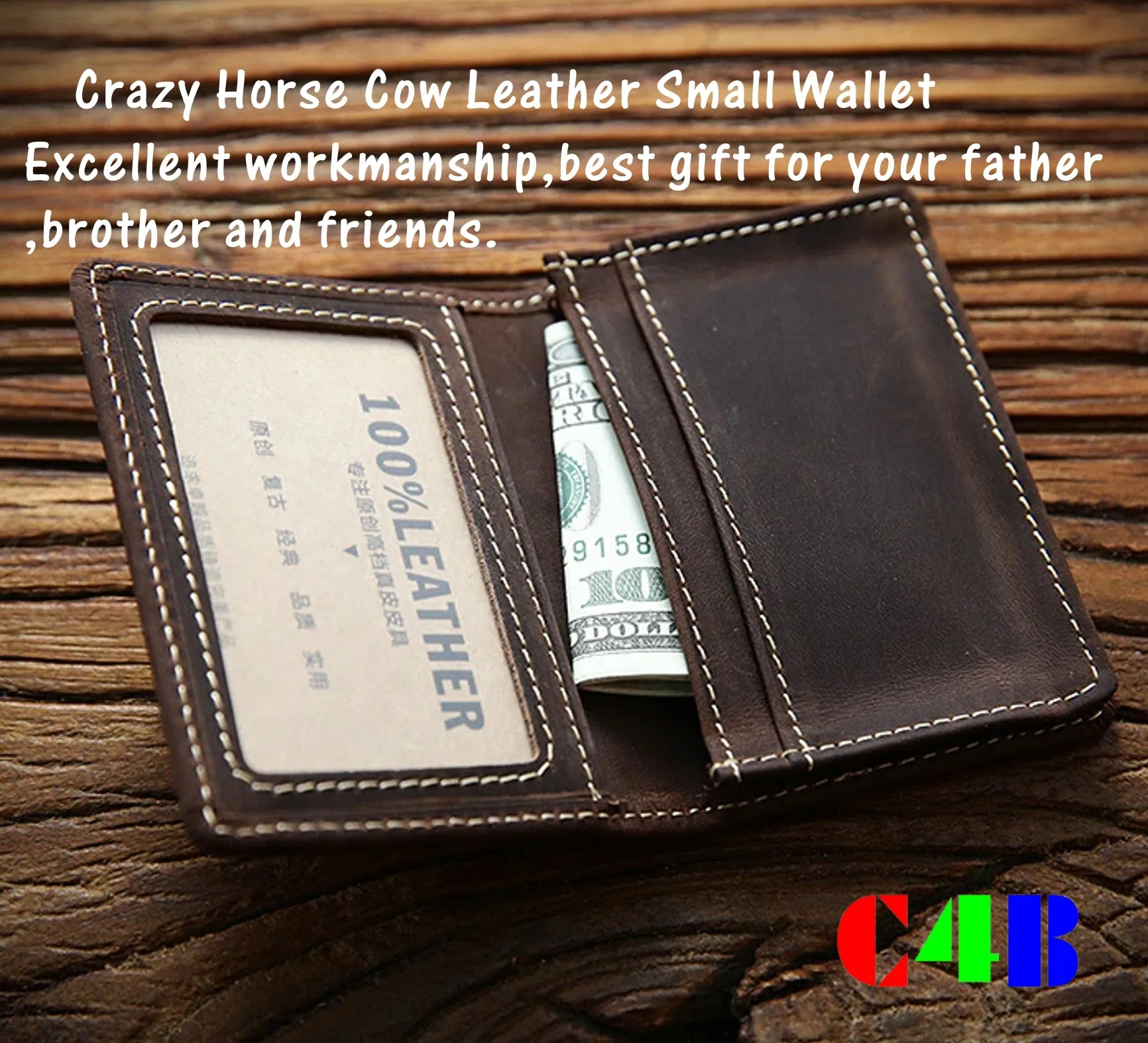 Leather Business ID Case Small Slim Wallet
