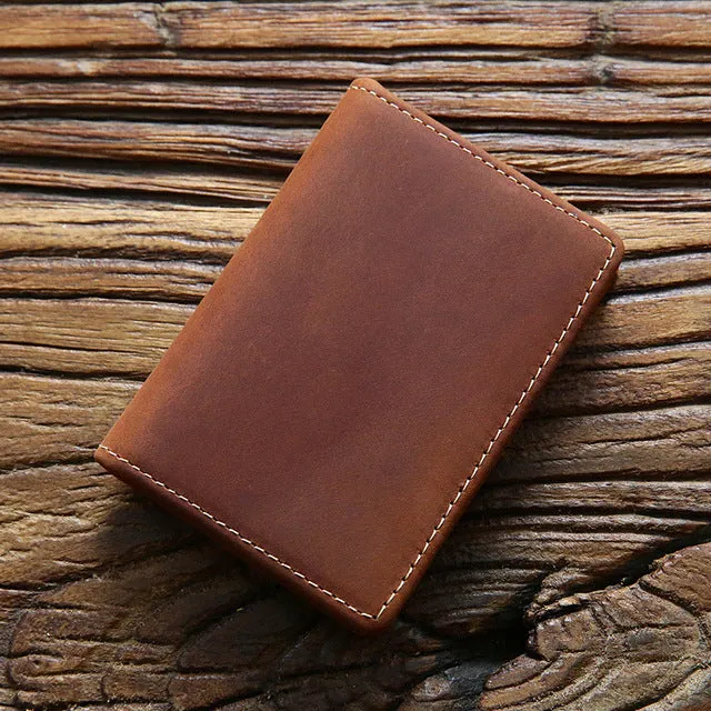 Leather Business ID Case Small Slim Wallet