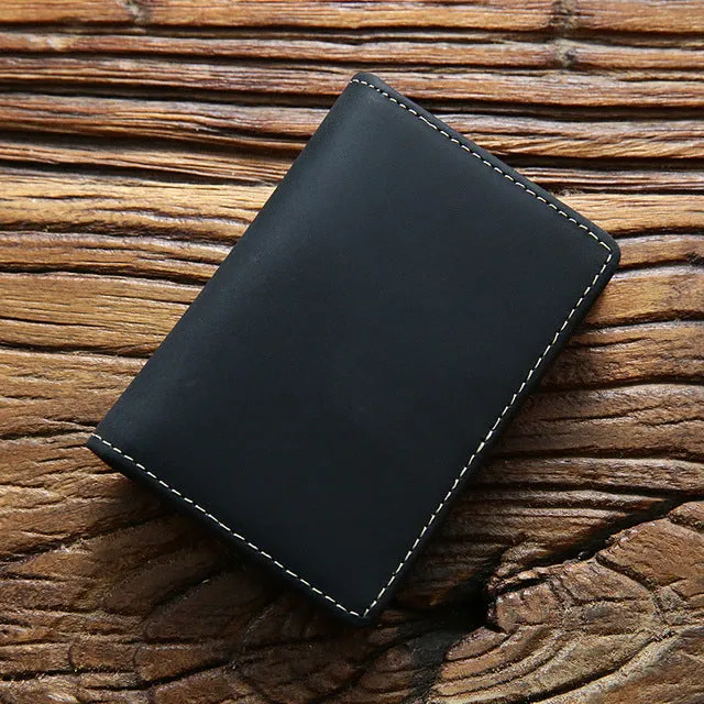 Leather Business ID Case Small Slim Wallet