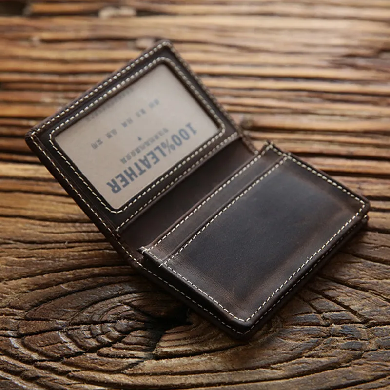 Leather Business ID Case Small Slim Wallet