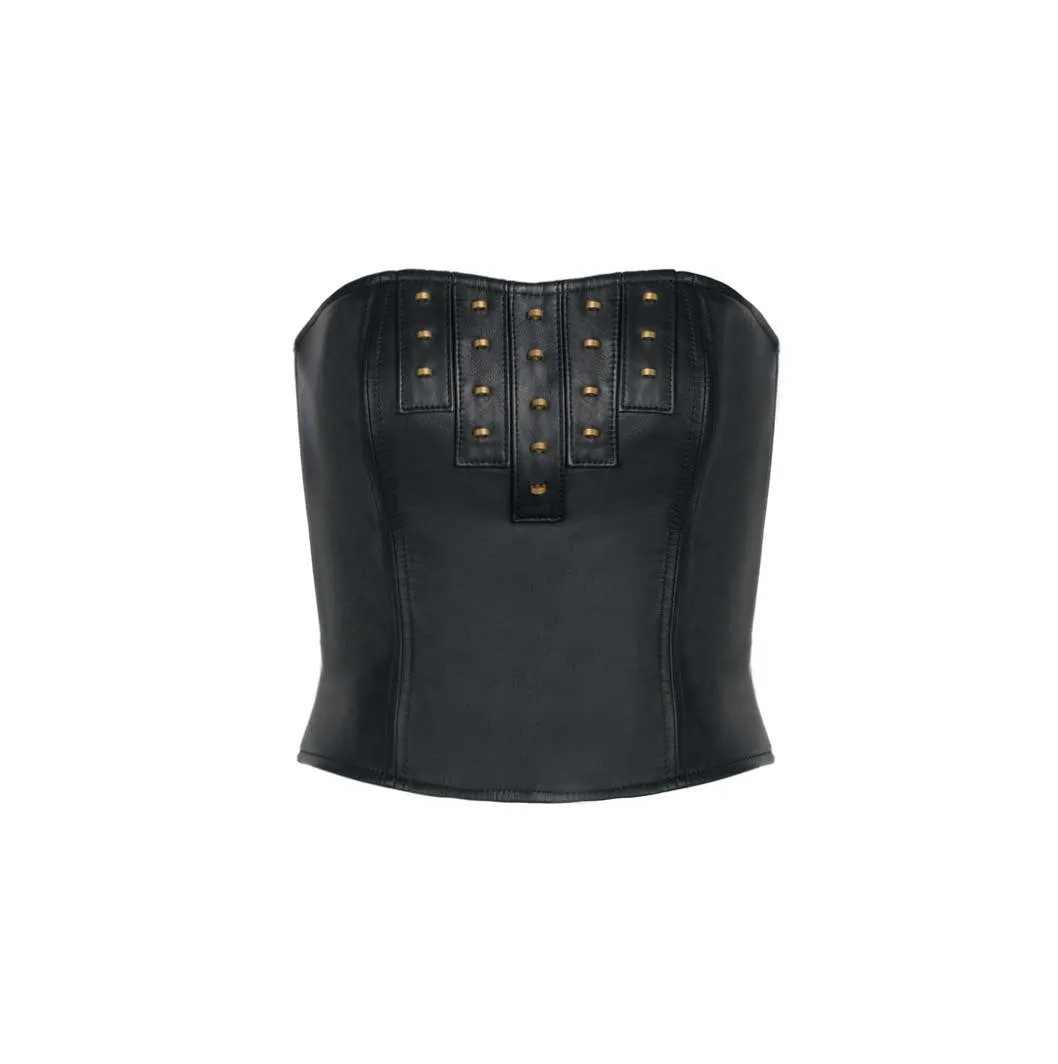 Leather Bustier - Meteorite