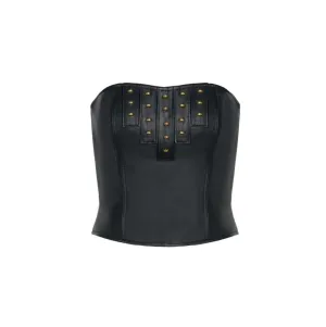 Leather Bustier - Meteorite