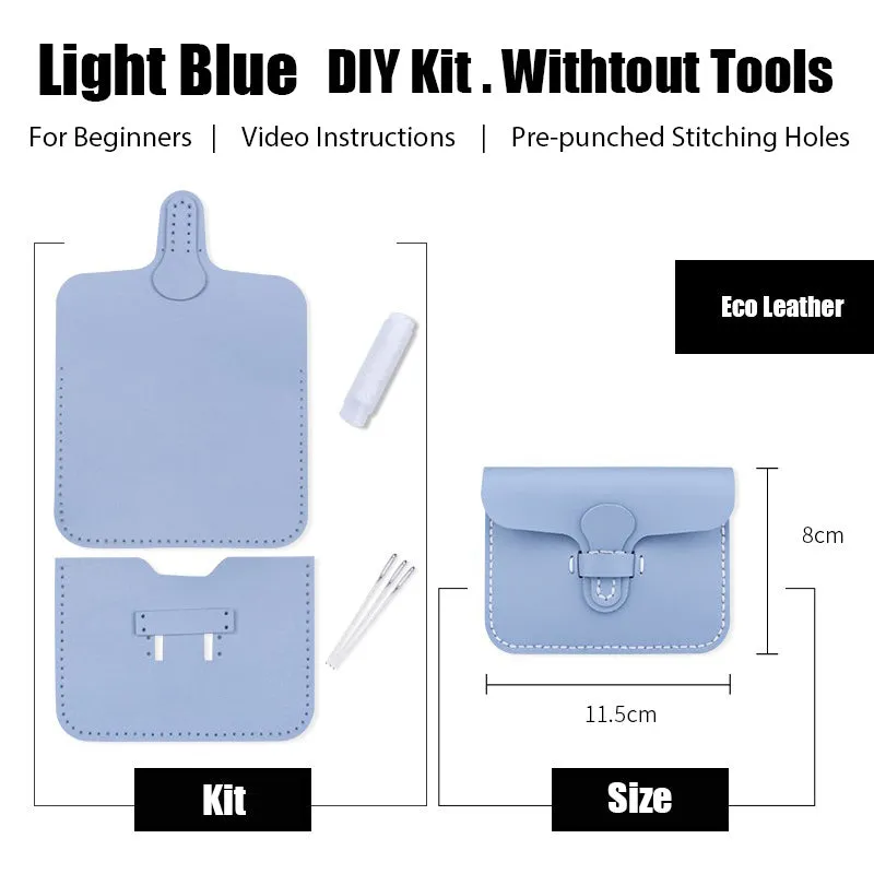 Leather Card Holder Kit DIY Slim Leather Buckle Coin Wallet Kit DIY Eco Leather Project