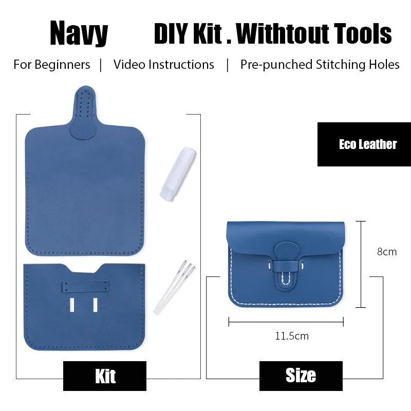 Leather Card Holder Kit DIY Slim Leather Buckle Coin Wallet Kit DIY Eco Leather Project