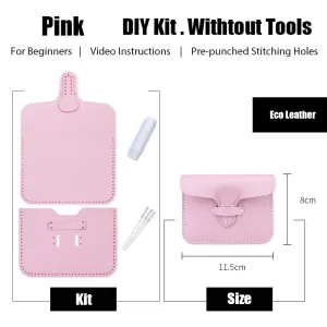 Leather Card Holder Kit DIY Slim Leather Buckle Coin Wallet Kit DIY Eco Leather Project