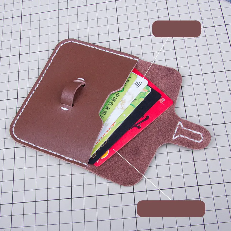 Leather Card Holder Kit DIY Slim Leather Buckle Coin Wallet Kit DIY Eco Leather Project