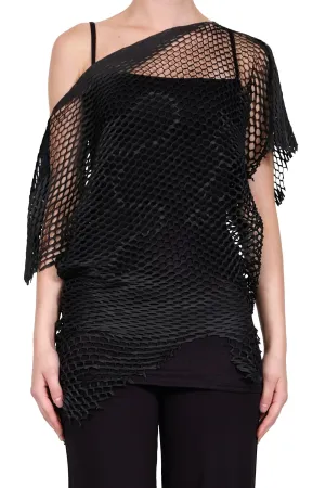 Leather Mesh Top
