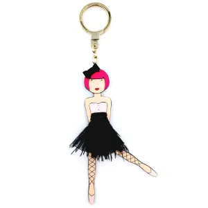 Leather On Pointe Ballerina Girl Keychain