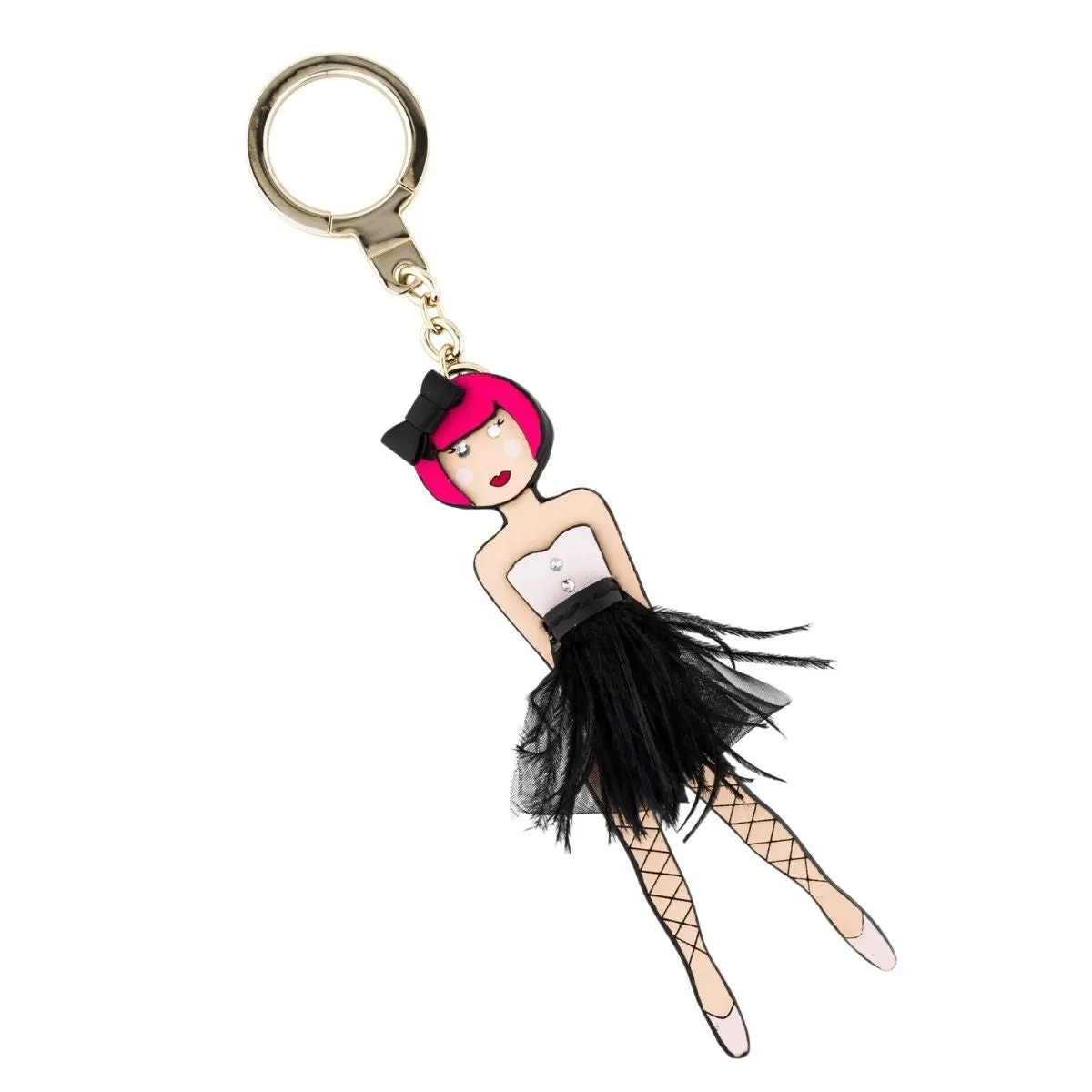 Leather On Pointe Ballerina Girl Keychain