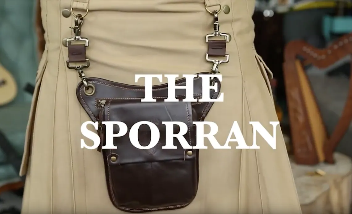 Leather Sporran - Black Raw Hide