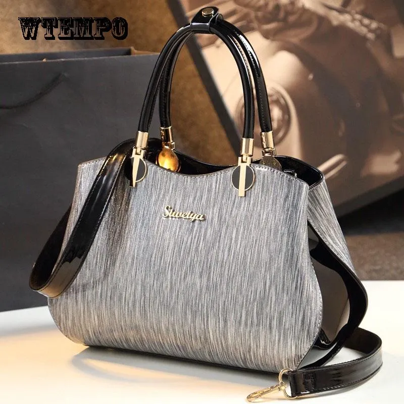 Leather Texture Messenger Bag Fashion Handbag Patent Leather Personality Handbag Fairy Bag