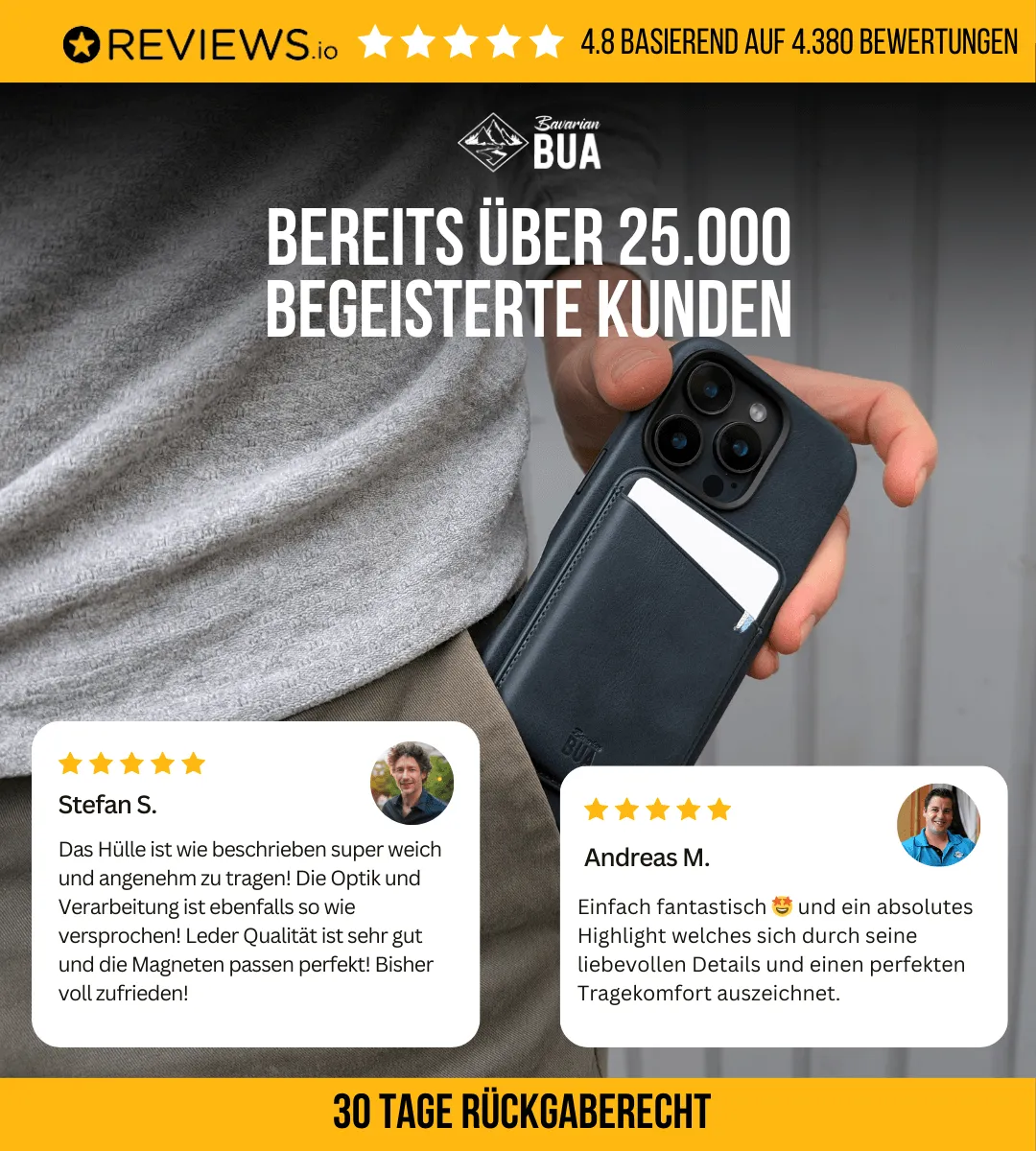 Leder Wallet für iPhone mit MagSafe | Blau
