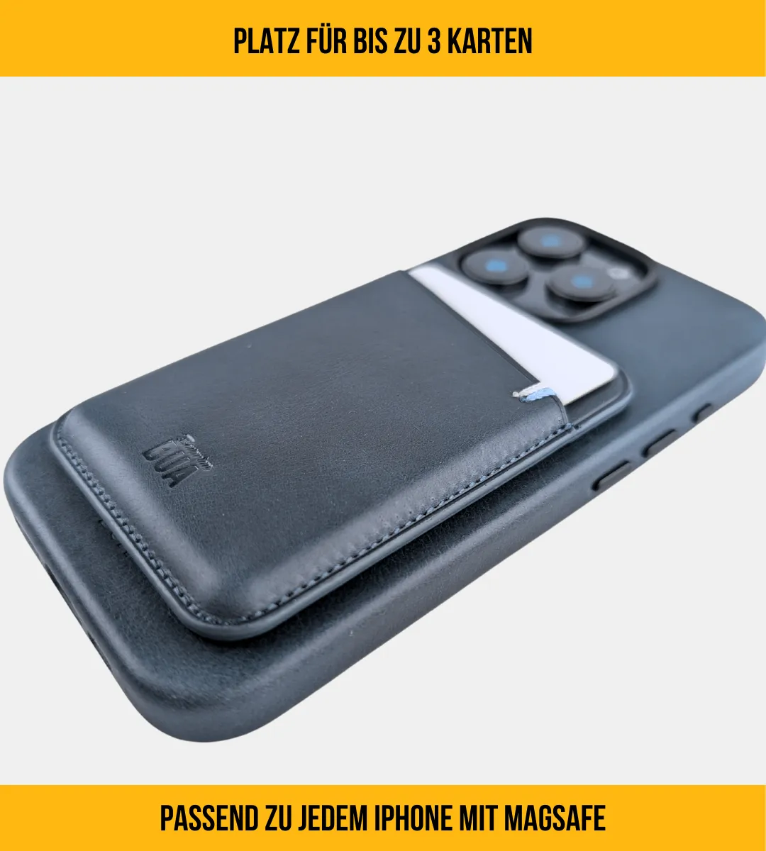 Leder Wallet für iPhone mit MagSafe | Blau