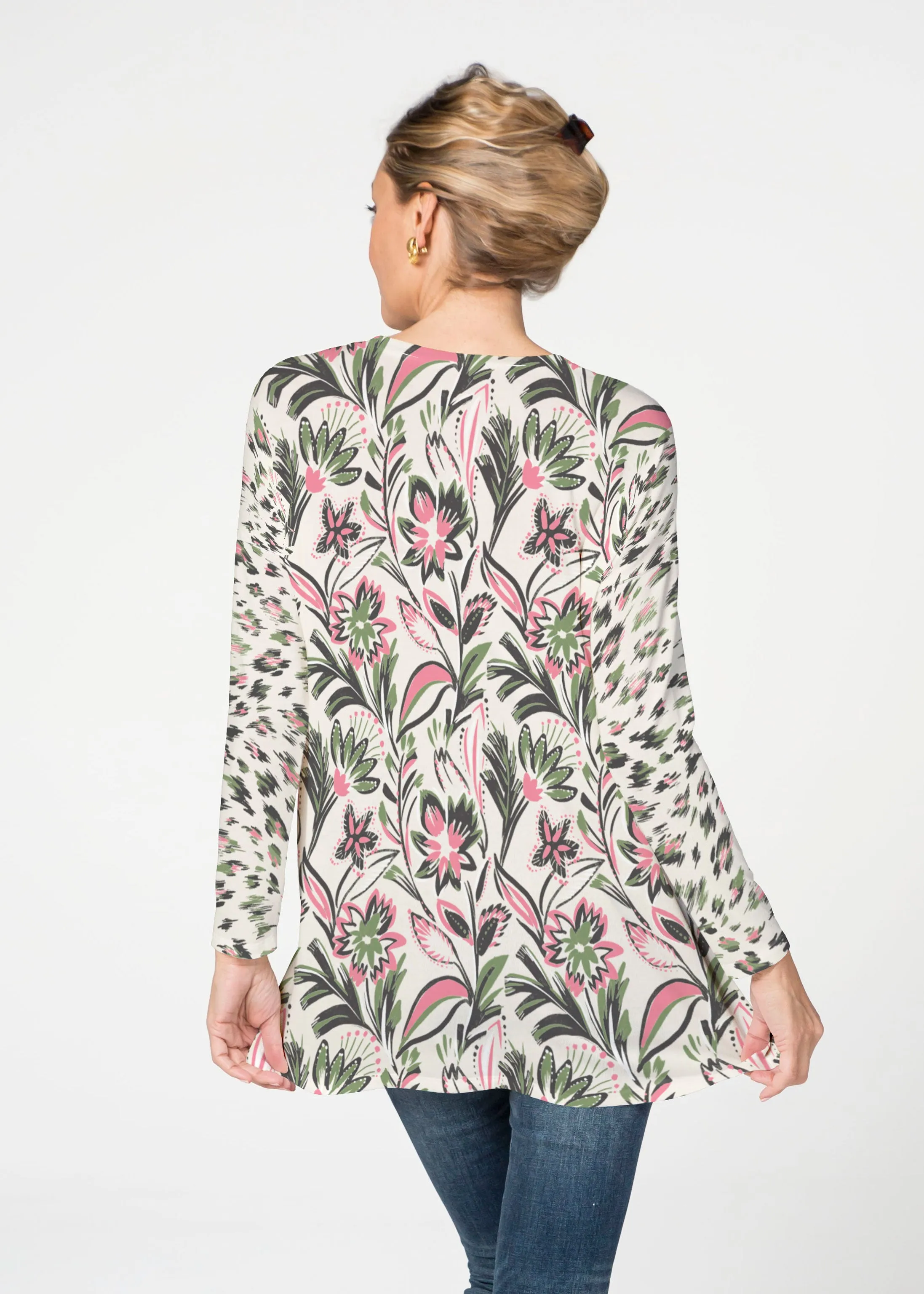 Leopard Bouquet (8019) ~ Slouchy Butterknit Top