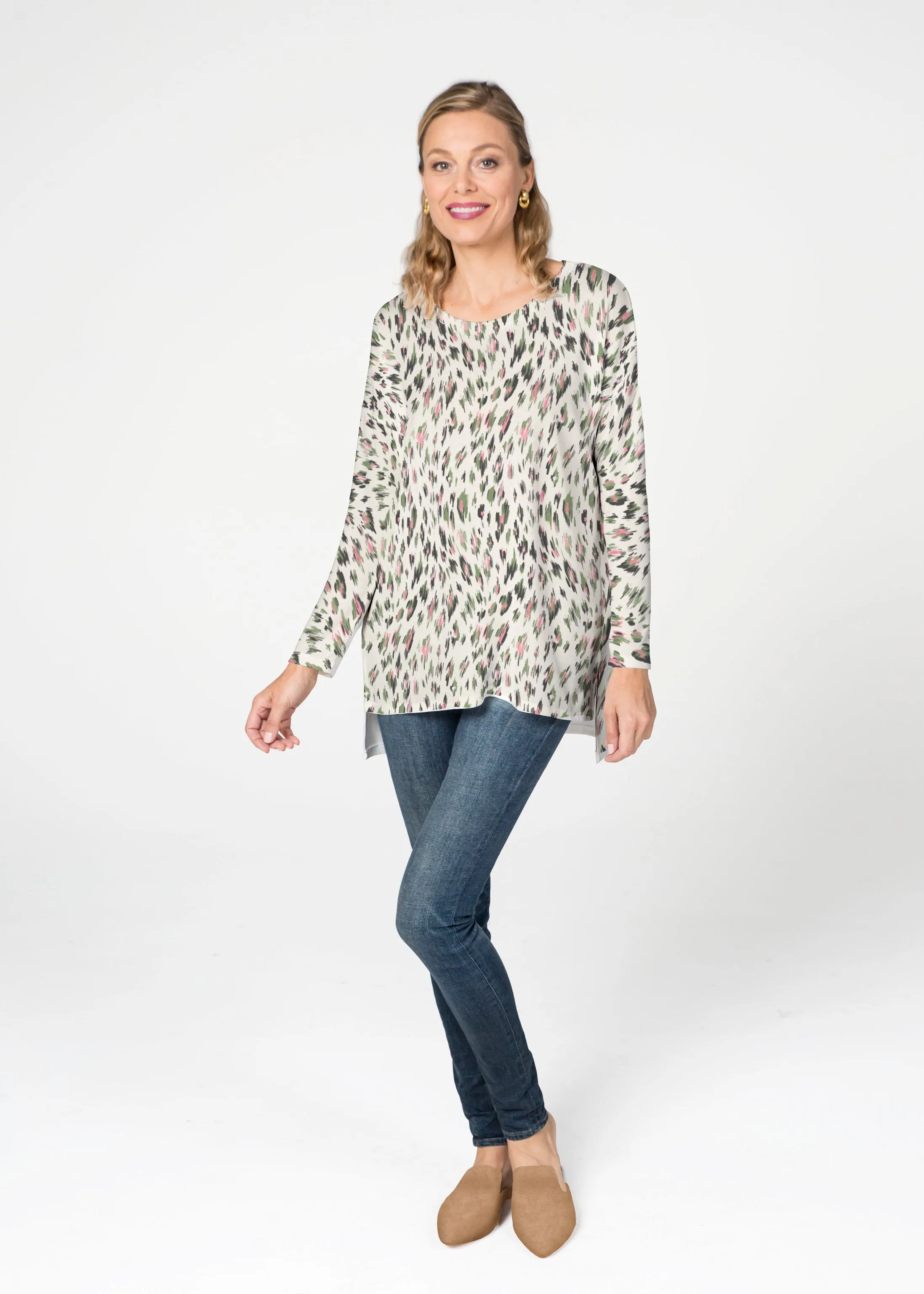 Leopard Bouquet (8019) ~ Slouchy Butterknit Top