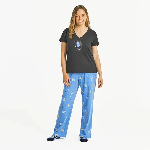 Life is Good Women's Fireflies Shine On Snuggle Up Relaxed Sleep Vee