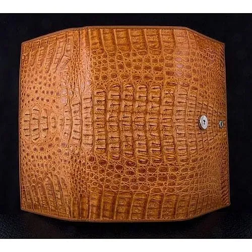 Light Brown Genuine Crocodile Womens Wallet