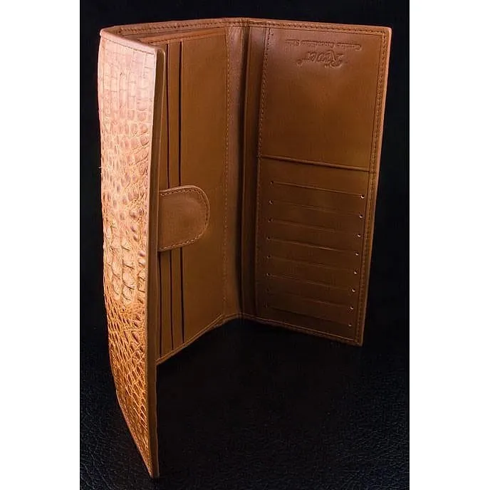 Light Brown Genuine Crocodile Womens Wallet