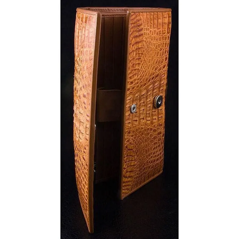 Light Brown Genuine Crocodile Womens Wallet