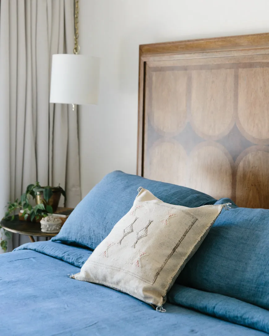 Linen Duvet Cover Set - Denim Blue