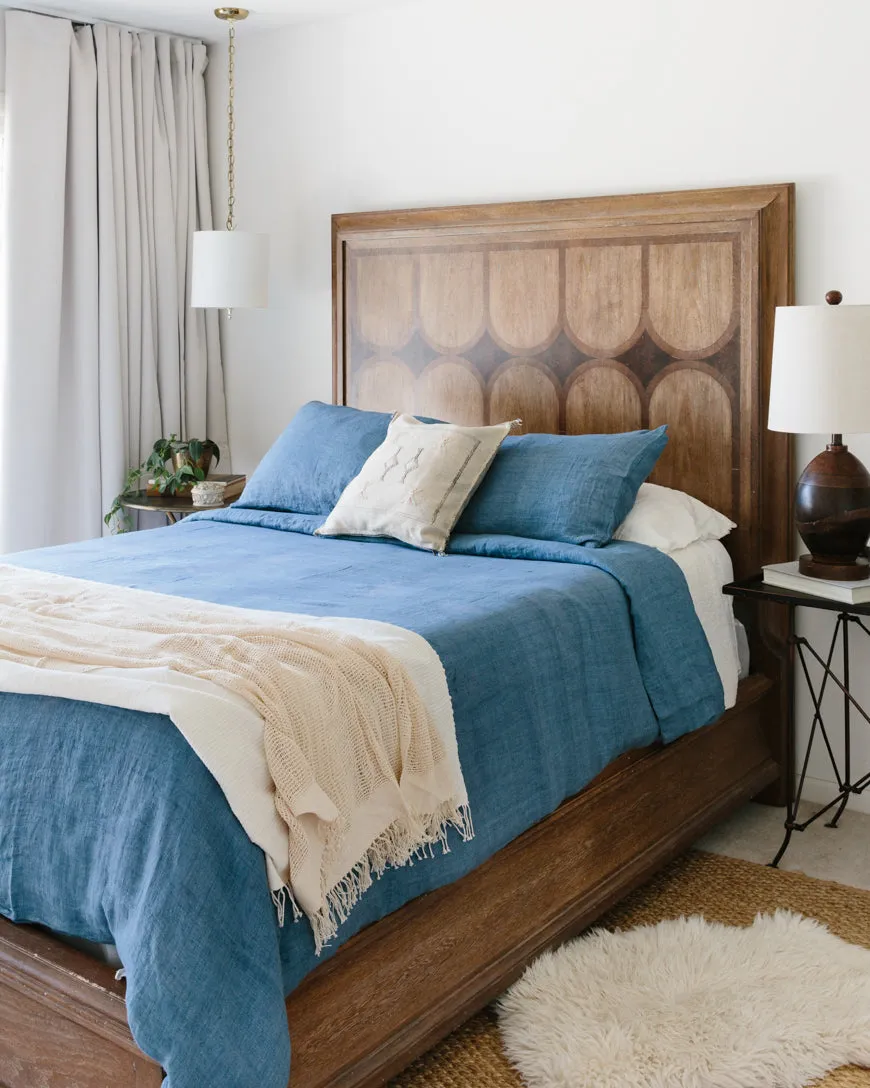 Linen Duvet Cover Set - Denim Blue