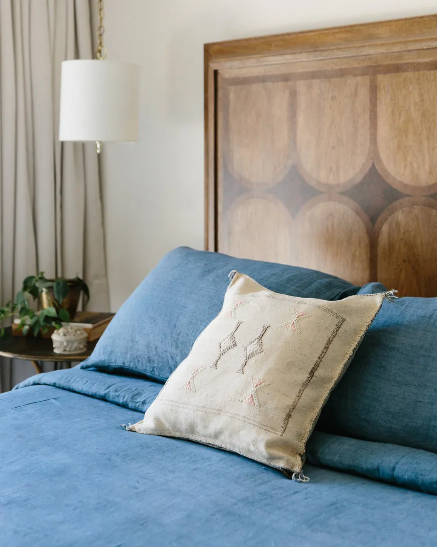 Linen Duvet Cover Set - Denim Blue