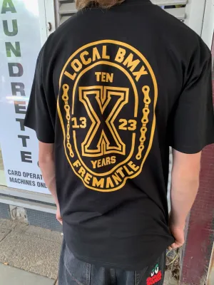 LOCAL TEN YEAR TEE BLACK/GOLD