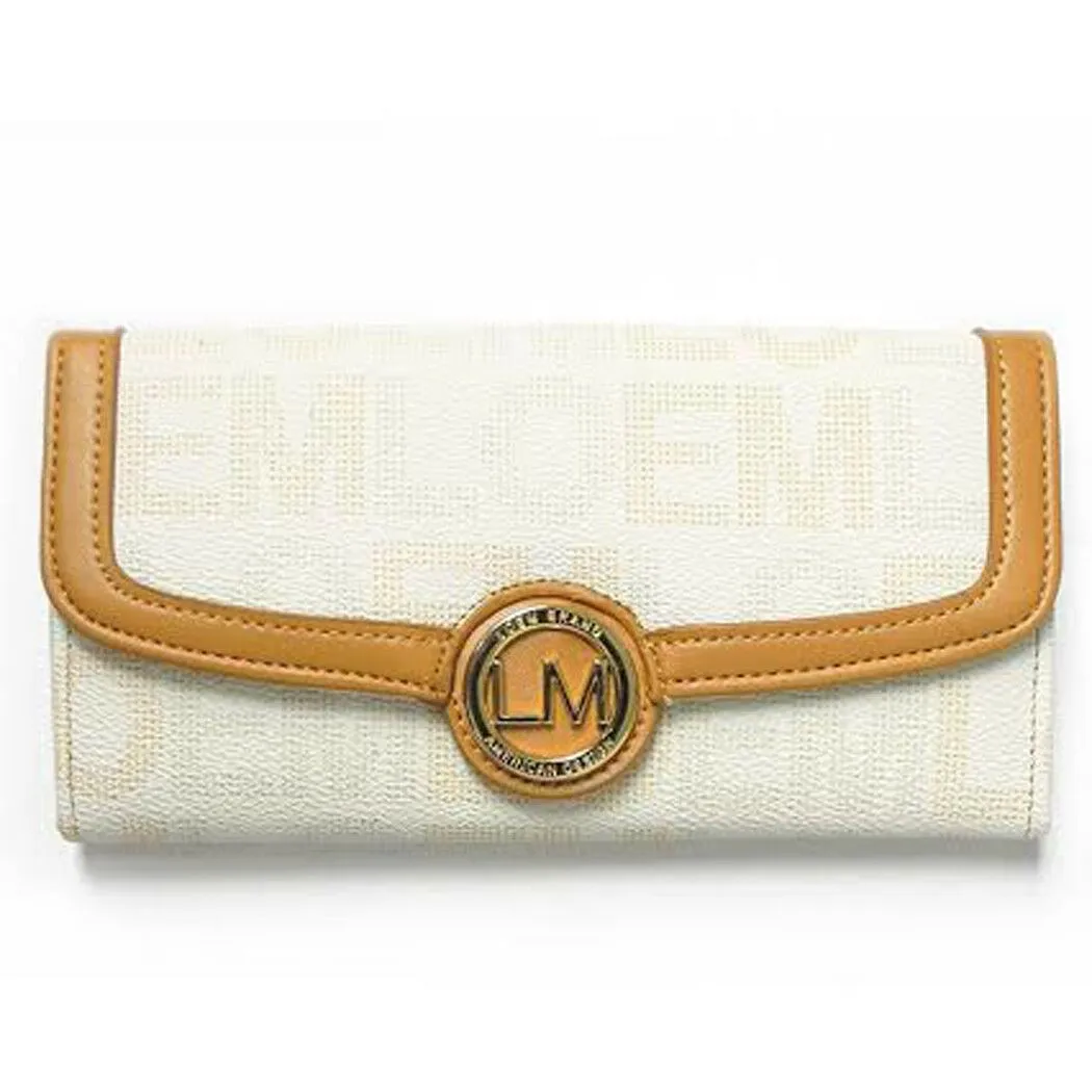 LOEM cream white signature wallet shoulder Bag belt handbag set lock key pockets