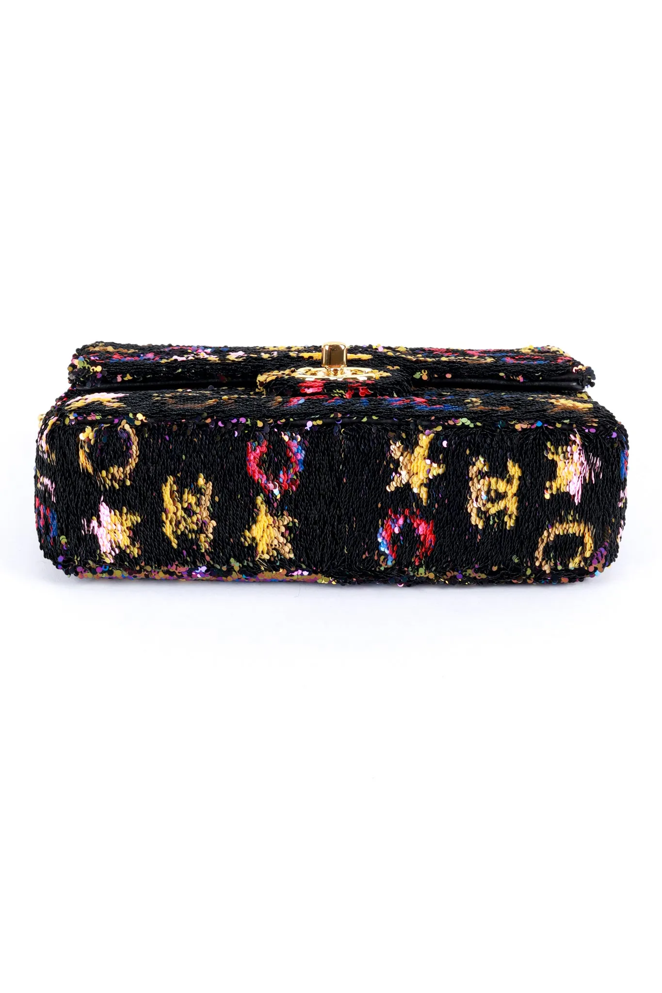 Logo Sequin Flap Bag