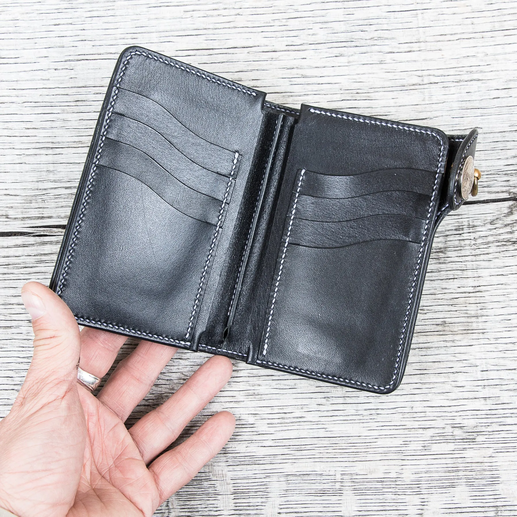 Lone Wolf Leathers Handmade Medium Wallet Black